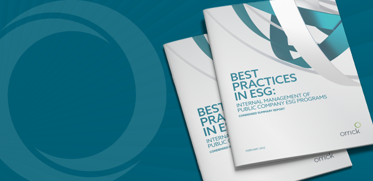 Best Practices in ESG: Internal Management of Public Company ESG Programs